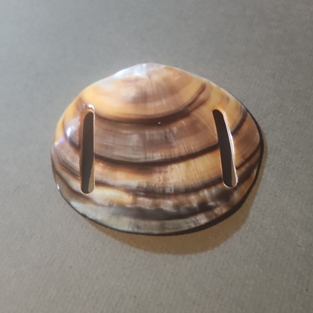 Vintage Mother Of Pearl Slide Belt Buckle Artisan handcrafted 1970's NOS